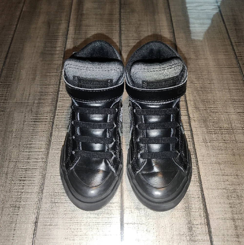Converse Kids Black High-Top Sneakers with Strap